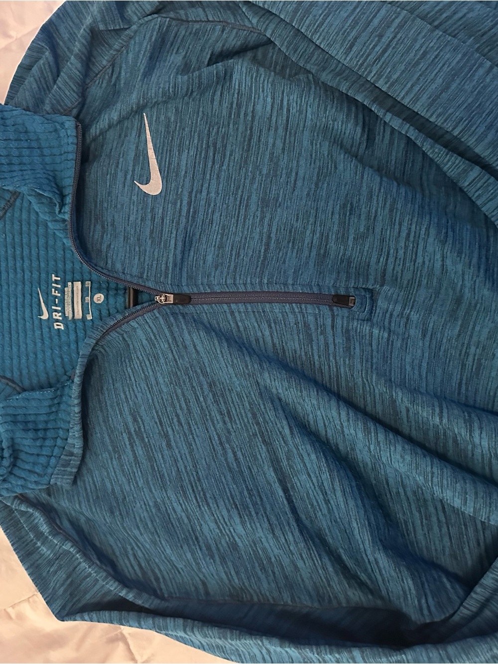 Nike Teal Heather Quarter-Zip Performance Pullover